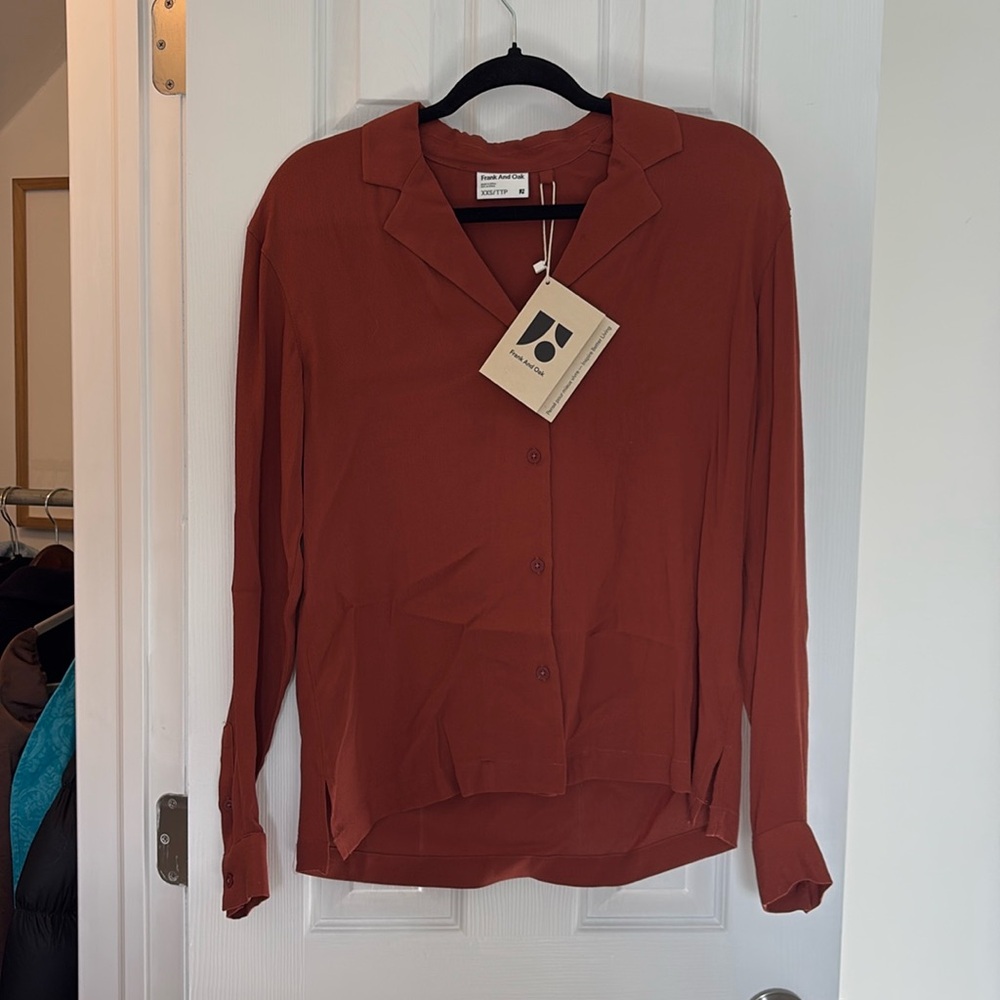 Brand new - Frank & Oak camp collar long sleeve blouse